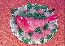 下田名産、金目鯛の料理例