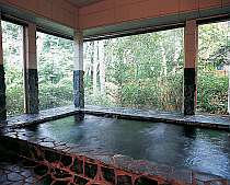 木立に囲まれた大浴場