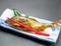 【お料理単品一例(6)】三川の清流で育った鮎の塩焼き