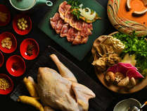 ■会津地鶏の薬膳鍋■好評につき復活！会津地鶏、地野菜、薬膳。美味しく健康になれる人気鍋です