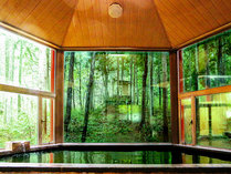 ・【天然温泉大浴場「木もれび」】森に囲まれた中で楽しむ温泉でじっくり日頃の疲れを癒してください