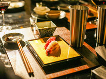 ・【グランピング夕食・専属シェフ寿司ver.】握り立ての寿司をご賞味ください