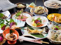 会津牛のランクや会津馬刺しのグレードアップ！お肉派の方におすすめのグレードプラン夕食一例です。