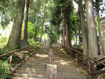 *【周辺情報】阿夫利神社上社に続く登山道への階段。朝の爽やかな空気を感じながら登山へ♪