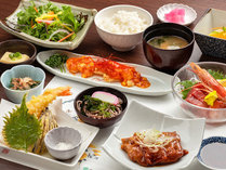 【ご夕食：スタンダード御膳】お造り・天ぷらも揃う和食膳。東松島グルメを味わうならまずはこれ！