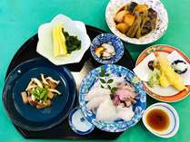 ・【お食事一例】お刺身や天ぷらなどを楽しめます