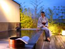 【南天ノ湯】貸切展望温泉風呂。天然温泉だけでなく、松本の自然も満喫できます。