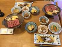 福島牛ステーキの夕食