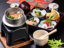 【夕食】松花堂御膳と炊き立て釜飯　イメージ