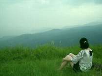夏の大室山頂上から　　３６０度のパノラマ緑あふれる伊豆高原が一望できます