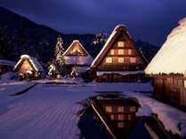 【冬季】冬のライトアップ明善寺本堂＆明善寺庫裡。どんなに雪が降ろうと一度は見てみたい。