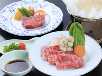 【食べ比べプラン】米沢牛ステーキ＆山形牛しゃぶしゃぶ