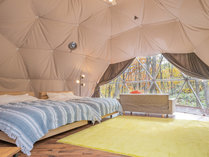 広さは約40平米！全天候型グランピングドームテント