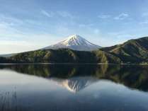 目の前は河口湖と富士山！！！