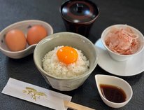 朝食に名古屋コーチンTKG付プランのイメージです。通常の和定食にTKGセットが付きます！