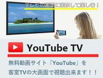 客室TVでYouTubeの無料視聴が可能。ミラーリングで思い出写真を大画面に投影可