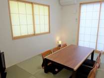琉球畳の和室：お布団を2組敷いて頂けます