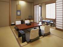 ■諏訪湖側のお部屋（10畳和室）4名様までゆったりとご宿泊いただけます。たまには贅沢に2人でのんびりと