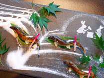 #スタンダード　ソルトアートが美しい鮎の塩焼き