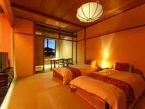 和洋室【びわこなないろ◆あけぼの】／■1階■オレンジの鮮やかな夕日色をイメージしたお部屋です。