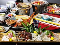 美味三味会席（伊勢海老・鮑・肉・金目鯛は2名で1つのコースとなります）