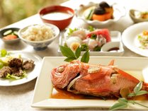 【夕食】金目鯛がメインのプラン（季節の一例）基本プラン+金目鯛の姿煮