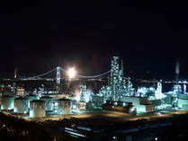 港を取り囲む工場群の保安灯が、室蘭の夜を彩ります。