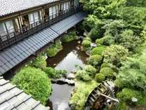 花の舎から望むことのできる日本庭園
