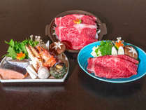 【料理グレードUPプラン】メインは山形牛すきやき、山形牛しゃぶしゃぶ、海鮮鍋から1人前ずつ選択可能