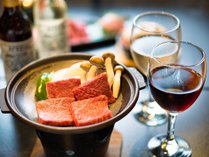 【夕食】信州プレミアム牛と信州ワインを味わう特選コース