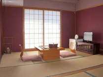 【和室10.5畳一例・部屋　雪・鳥・風の間】畳のお部屋でゆったりおくつろぎ下さい。