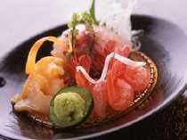 日本海のお造りは、幻の最高級魚アラ、南蛮えび、ツブ貝、３点盛(水揚げにより変動あり）