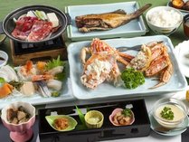 【色丹会席コース】1種類の茹蟹(一杯)に、地場魚介のお刺身や鍋物を堪能できるスタンダードコース