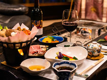 梅の屋リゾート松川館の食事は、「お米」と「お肉」と「お出汁」に特にこだわりを持っています。