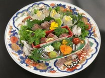 【3～5月卓袱　白鷺】新鮮魚介７種（刺身５種　寿司２種）