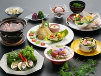【3～5月】会席料理【梅松】季節のお鍋、氷鉢盛り、春の卓袱茶碗蒸しなど。
