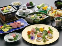 【3～5月】会席料理【桜】新鮮魚介７種、大海老と春野菜の天婦羅など、長崎和牛の鉄板焼きなど。