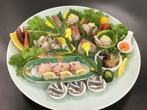 【6～8月卓袱　白鷺】新鮮魚介７種（刺身５種　寿司２種）