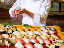 【エグゼクティブバイキング】旬の獲れたて鮮魚を目の前で握る「6種の握り寿司」