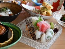 松島ほか宮城の旬の海鮮やお野菜をたっぷり使用した手作りの創作和食会席。