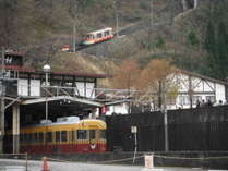 立山ケーブルカーと地鉄電車のコラボ