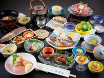 *【夕食一例】贅沢ご褒美プラン（鉄板焼き選択）：お肉も海鮮も、贅沢食材を心ゆくまでご堪能ください