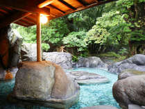 ☆☆宝樹の湯」天然の巨大岩を配した、野趣あふれる造りです
