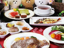 【ご夕食一例-サーロイン＆フォアグラ】特選福島牛サーロインステーキにフォアグラを添えた贅沢なディナー