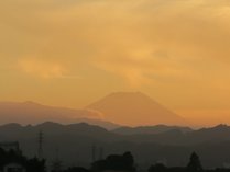 夕焼け　富士山