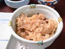 *お夕食一例（蛸飯）/日間賀島の郷土料理。何杯でもおかわりしたくなる味です。