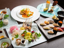 【BlueSeasons：夏のディナーコース一例】青函の旬魚を楽しむスタイリッシュなSUSHI会席