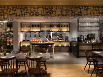 ［Dining & Bar LAVAROCK（3階）］モノトーンの都会的なシックなテイストのレストラン