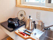 ・【モグラの家】フライパンや包丁など基本的な調理器具を完備