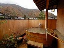 貸切露天風呂からは奥飛騨の自然を満喫できます。（無料）